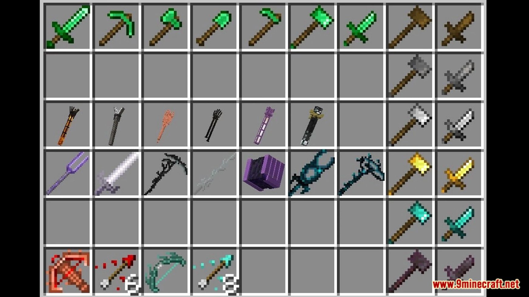 description_5 Super Weapons Data Pack (1.20.2, 1.19.4) - Unleash the power of myths in Minecraft!
