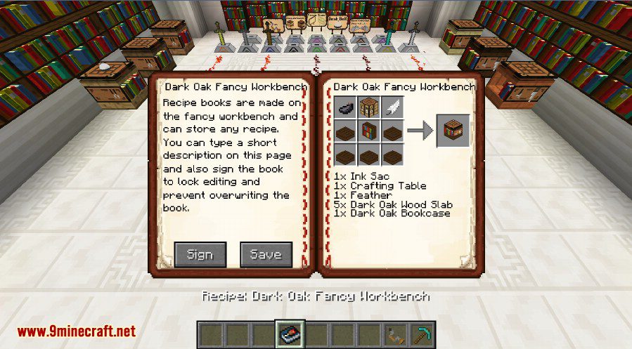 description_15 Мод BiblioCraft (1.12.2) - Подставка для доспехов, книжная полка.