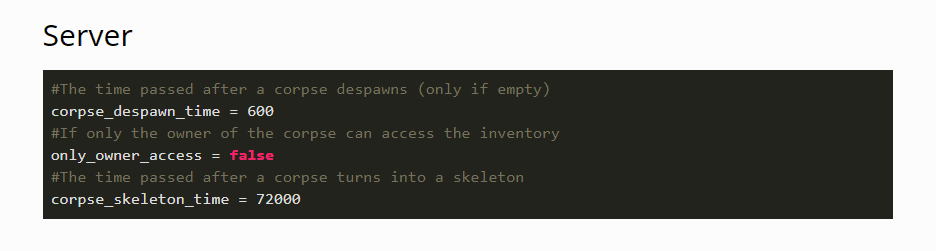 description_9 Mod Corpse Mod (1.20.4) - looted corpses
