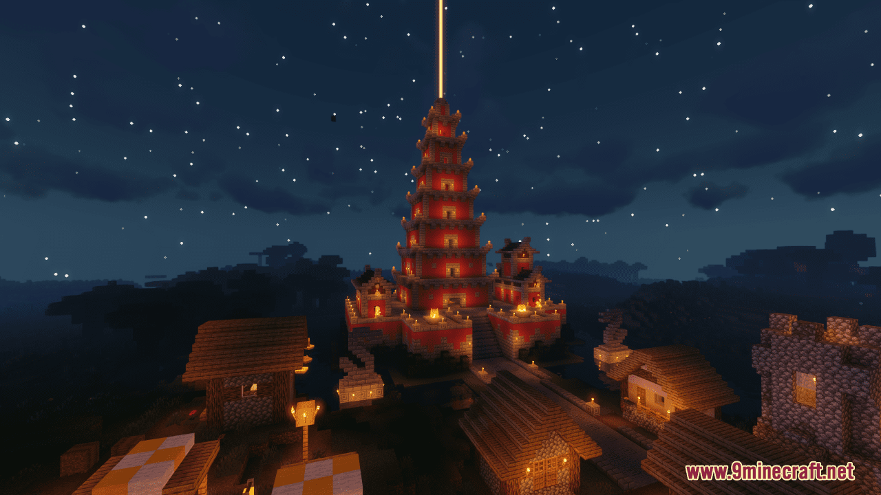 description_1 Mapa del Templo de Asia (1.20.4, 1.19.4) - Aldeas asiáticas medievales