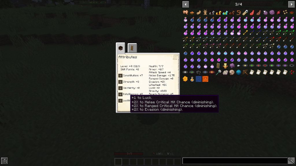 description_5 Player Ex Mod 1.19.2 - Атрибуты, уровни и очки навыков