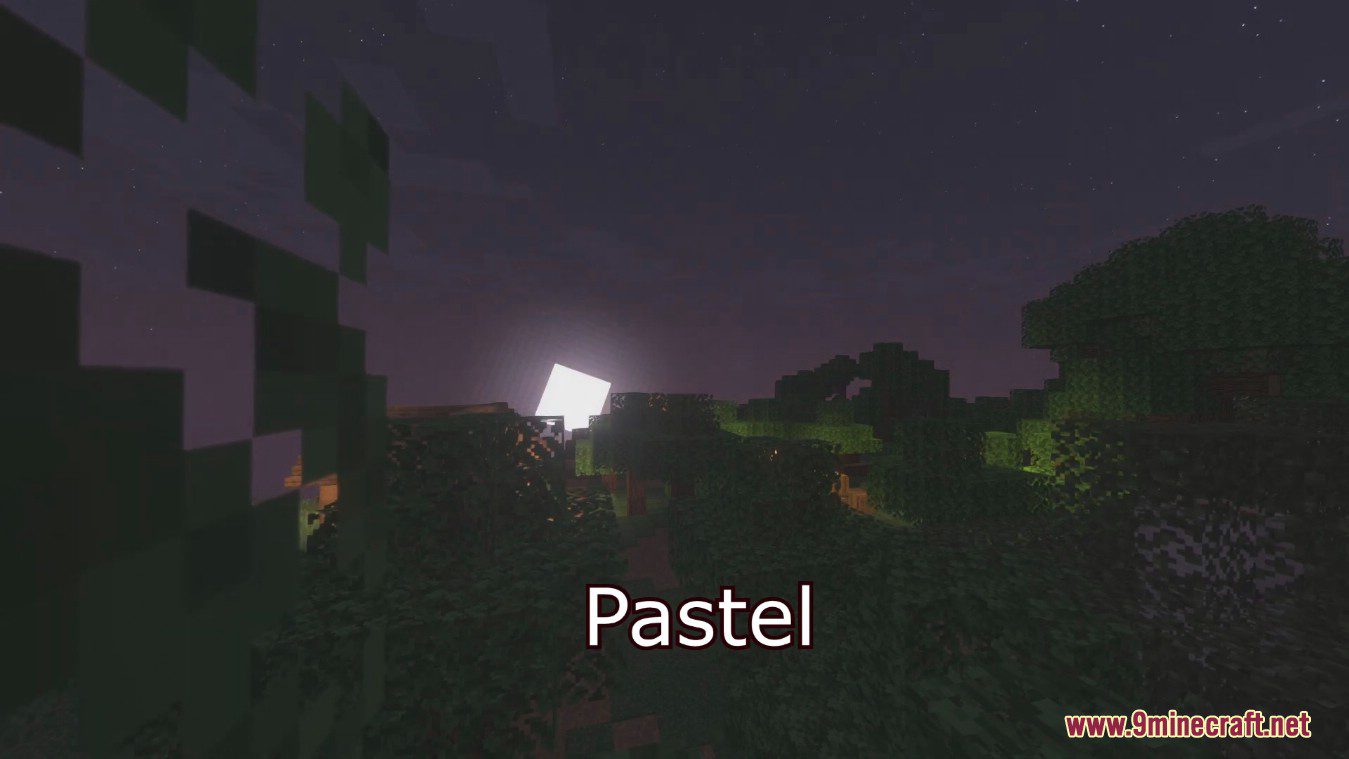 description_5 Sombreadores Pastel 1.20.4 - Muitas predefinições de cor, noites estreladas transparentes