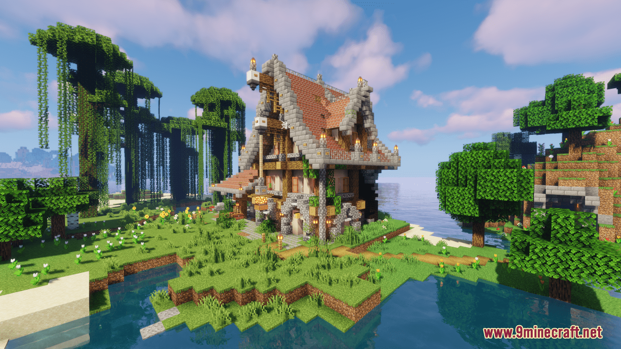 description_6 Map Zen Garden Island Resort (1.20.4, 1.19.4) - Japanese seaside resort