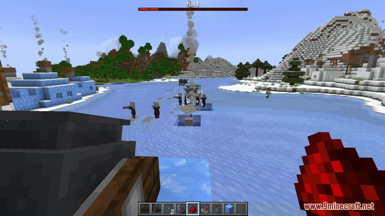 description_14 Blocky Siege Mod (1.19.2) - пушка, вахо, миномет