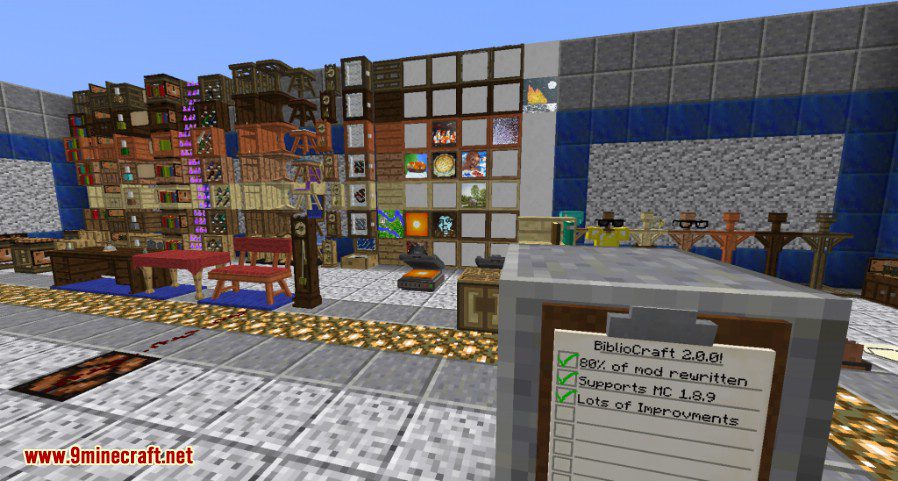 description_1 Мод BiblioCraft (1.12.2) - Подставка для доспехов, книжная полка.