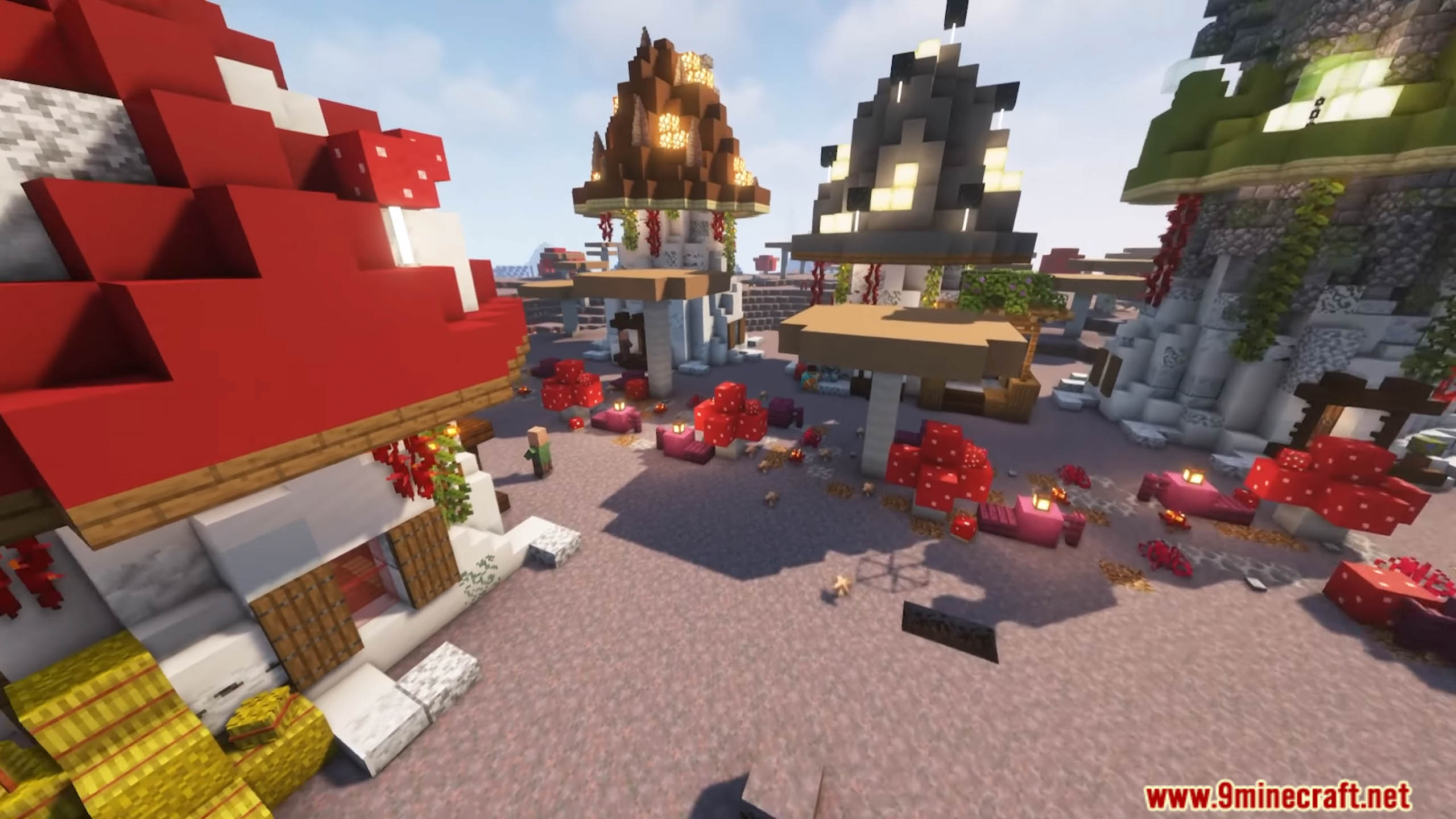 description_3 Mushroom Village Datapack (1.20.4, 1.19.4) - Grow your herbal village with mushroom wonders!
