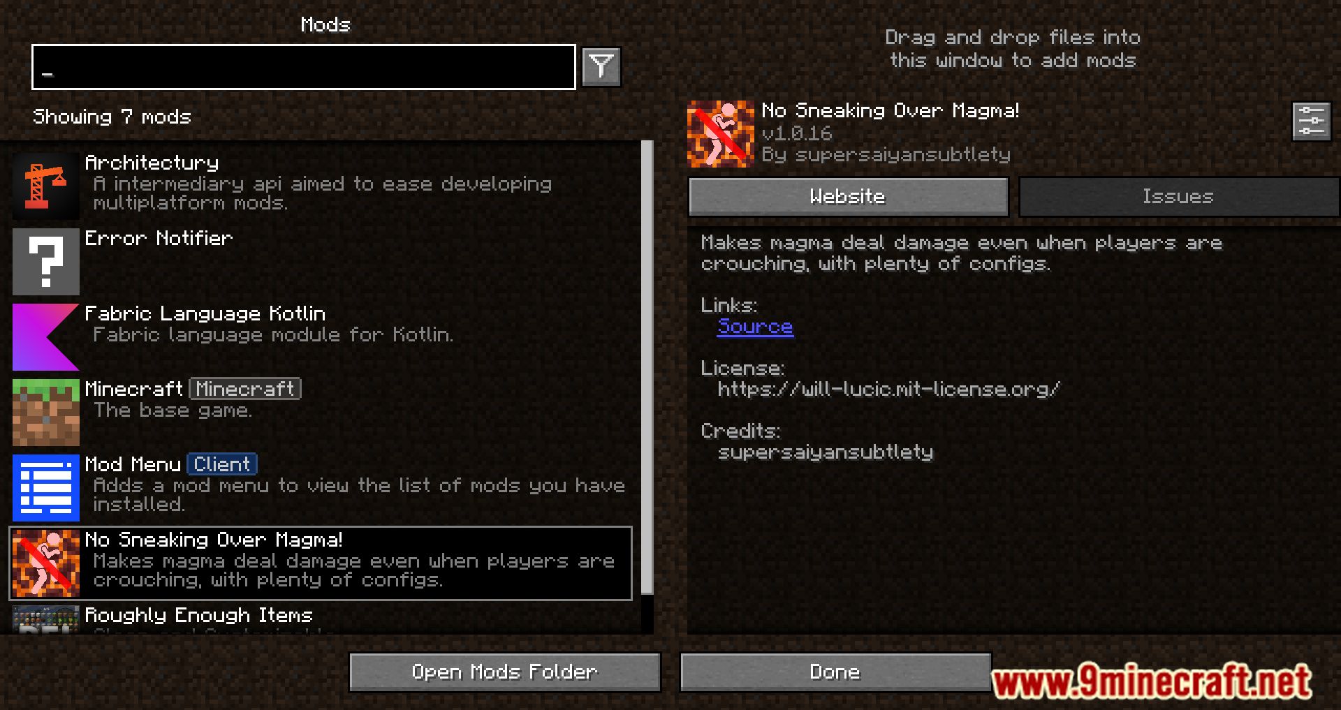 imagem 1 para Wading through magma é proibido! Modificação (1.20.6) - Danos aos blocos magmáticos