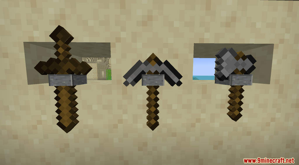 description_4 Tool Rack Data Pack (1.20.2, 1.19.4) - stores tools and weapons!