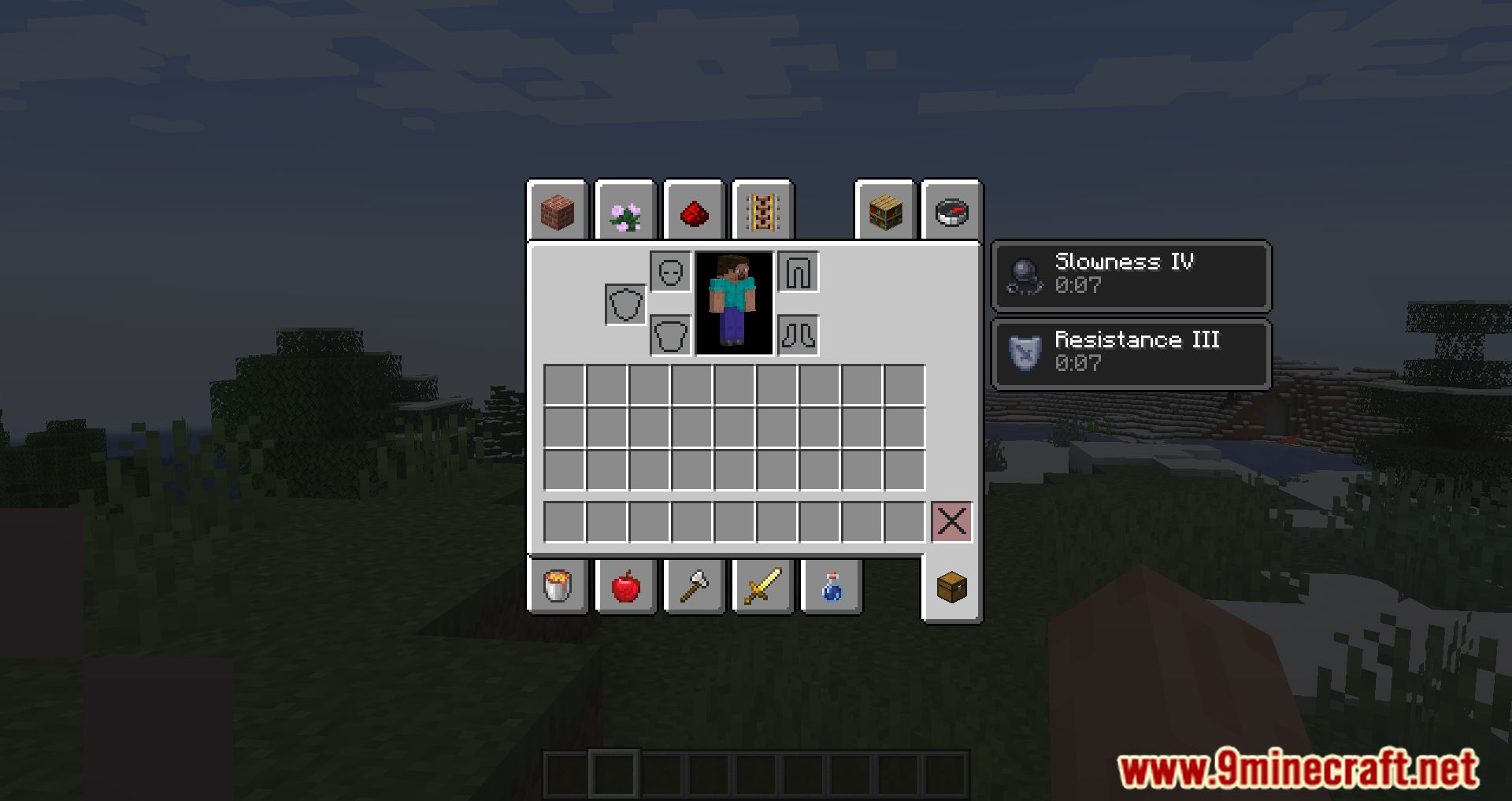 description_3 Status Effect Timer Mod (1.20.4) - Overlay a timer on vanilla status effects.