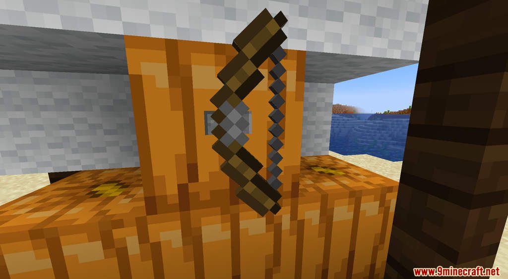 description_6 Tool Rack Data Pack (1.20.2, 1.19.4) - хранит инструменты и оружие!
