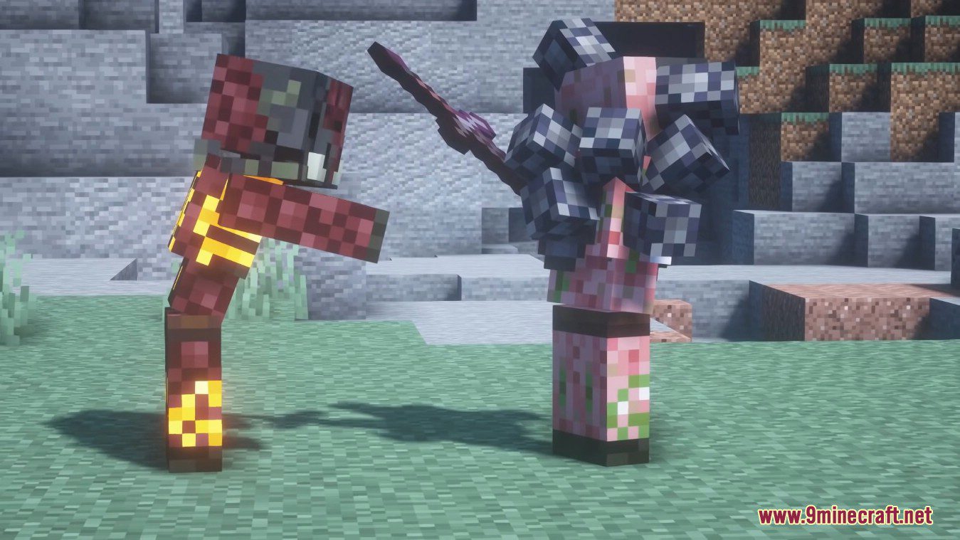 description_11 Rotten Piglins Mod (1.18.2) - variación sobre el tema de zombie Piglins