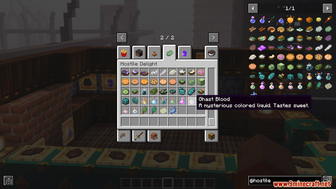 description_0 Mod de deleite hostil 1.20.1 - convertir colmillos y miedo en gusto