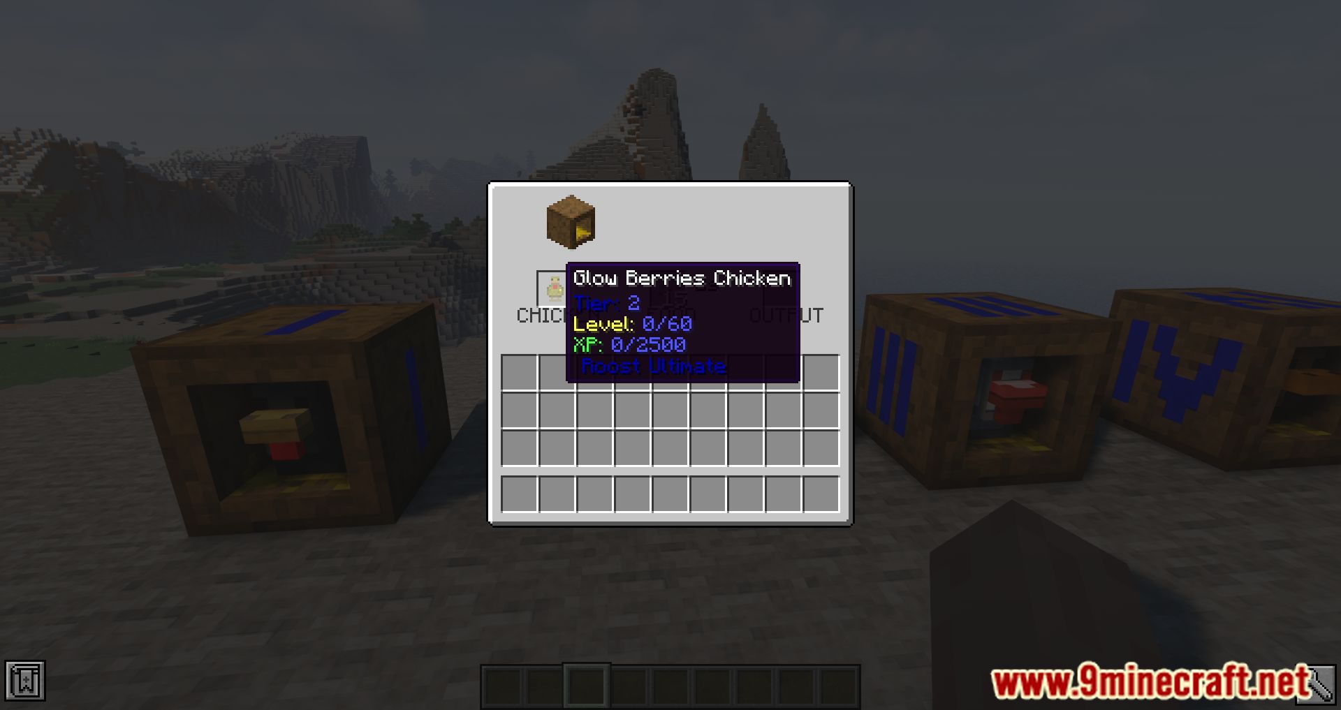 description_10 Roost Ultimate Mod (1.20.4) - capture, breed and extract resources for chickens