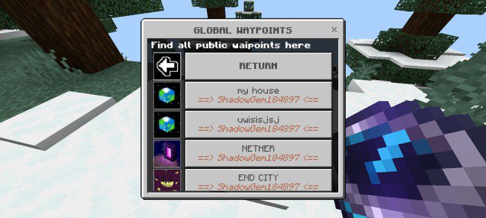 image 6 for Advanced Waypoint Plugin (1.20) - MCPE/Bedrock Mod