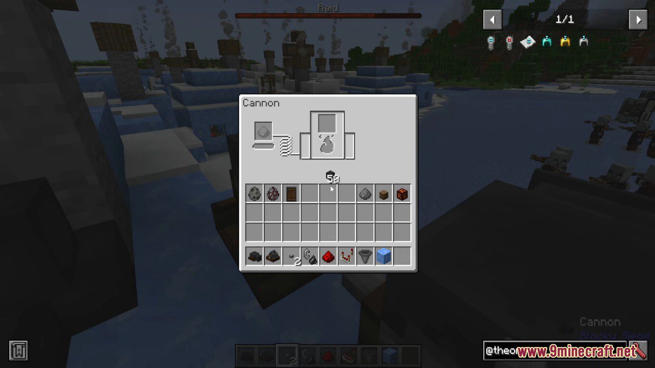 description_8 Blocky Siege Mod (1.19.2) - cannon, waho, mortar