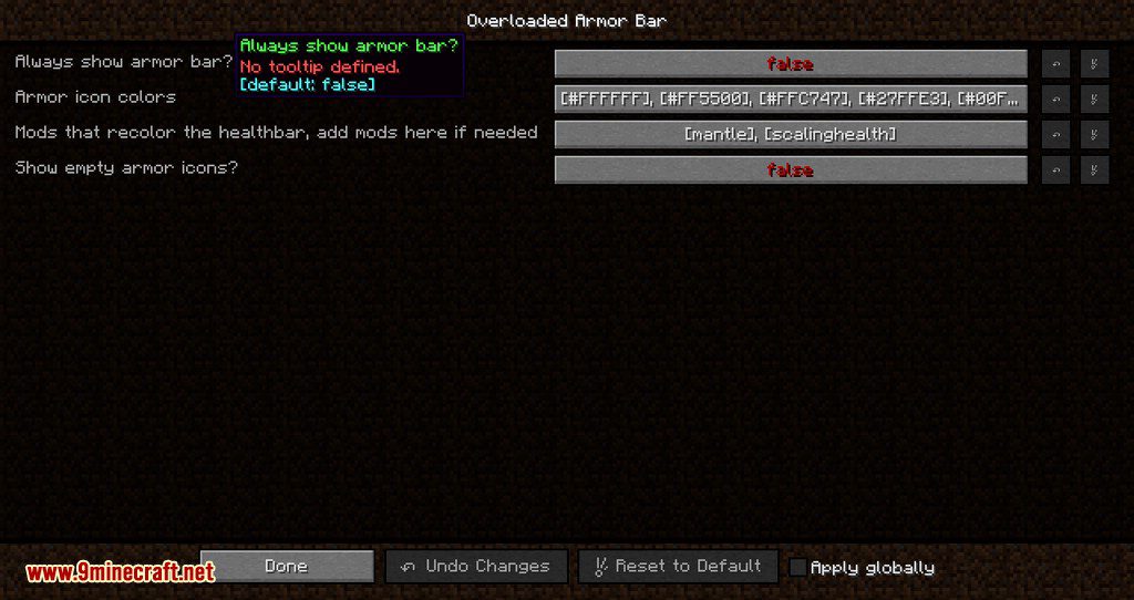 description_2 Мод Overloaded Armor Bar - позволяет использовать броню выше 20.