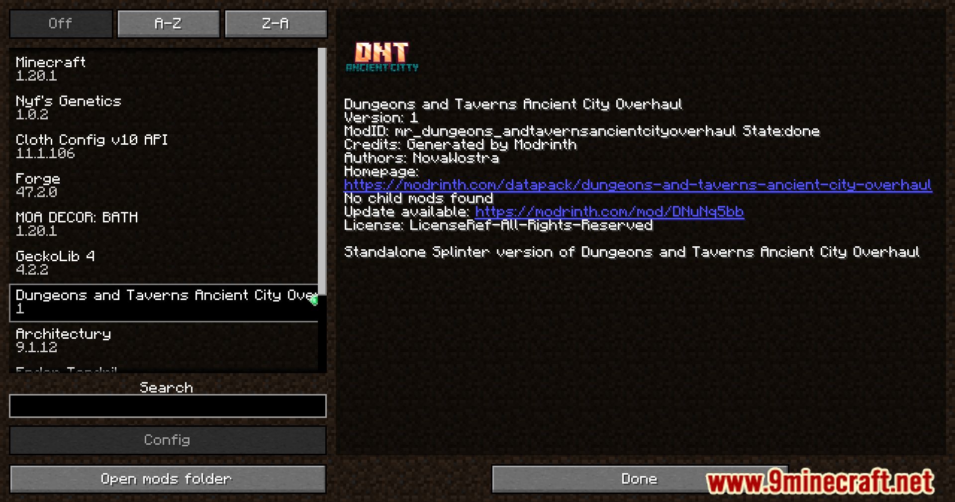 image 1 for DnT Ancient City Overhaul Mod (1.20.5) - улучшение древних городов