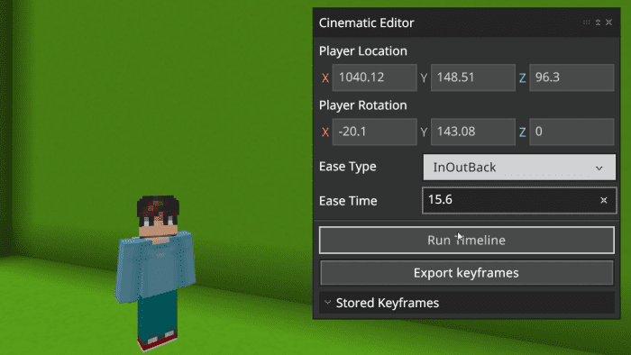 image 1 for Addon Jayly Cinematic Editor (1.20) - Bedrock Edition repetition mod