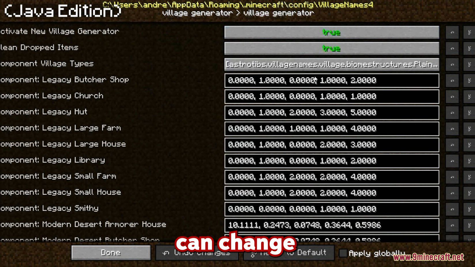 image 9 for Mod AstroTibs' Village Names Mod (1.12.2) - genera nombres de aldeas