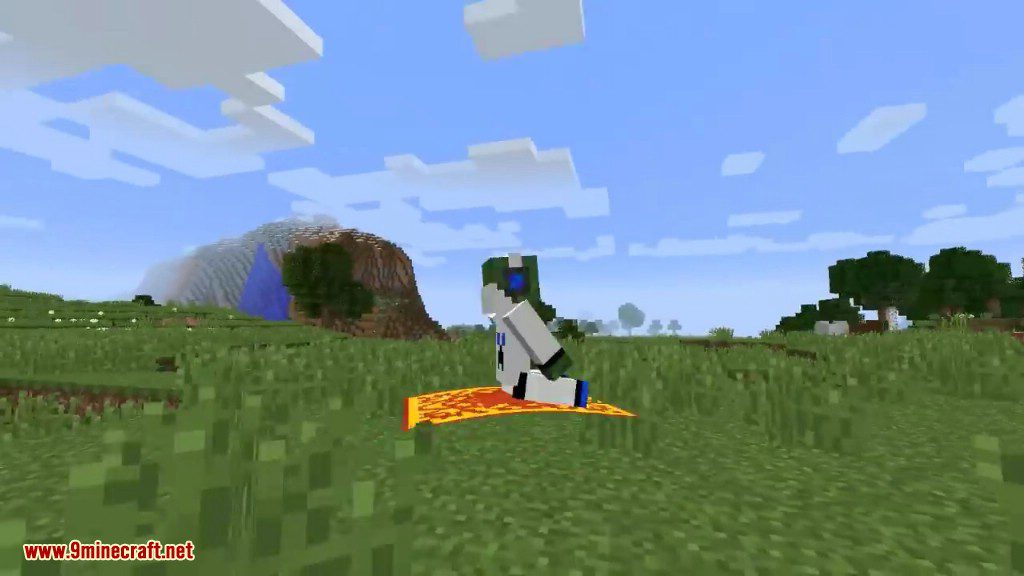 description_9 Flying Things Mod 1.15.2 (Vassoura mágica e tapete mágico)