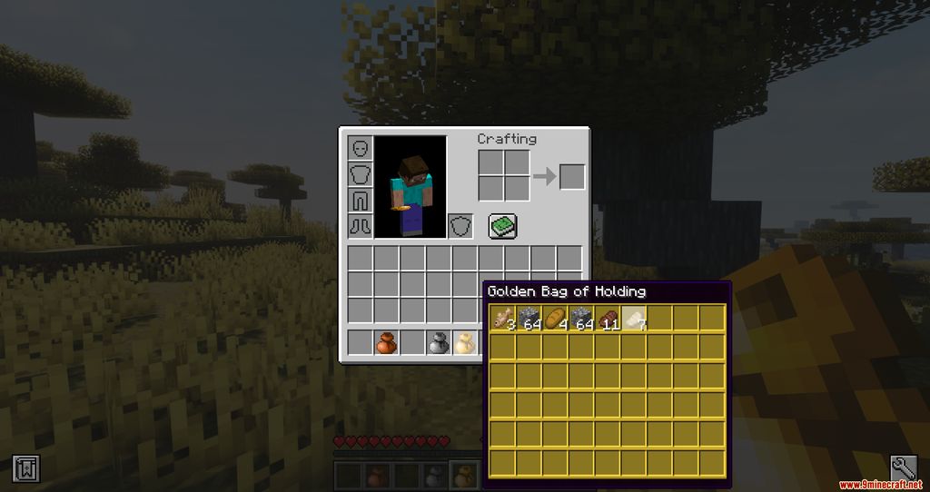 image 2 for Bag of Holding Mode (1.20.4) - aumentó el número de ranuras en las que puede almacenar elementos.