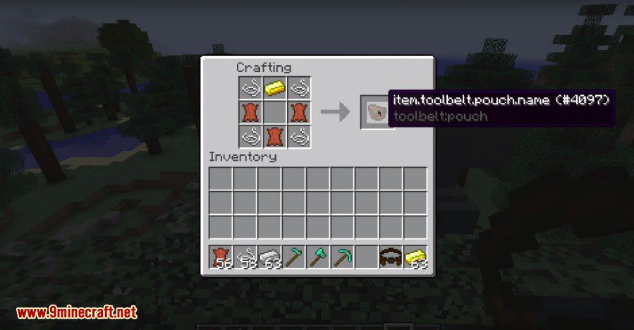 description_4 Tool Belt Mod (1.20.4) - demonstration of items