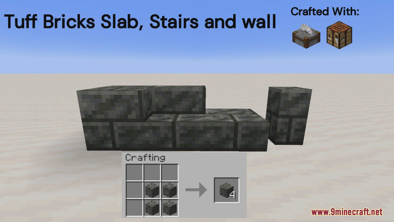 description_2 Мод Chiseled Bricks and Tiles (1.20.1) - ванильный вариант каменных блоков