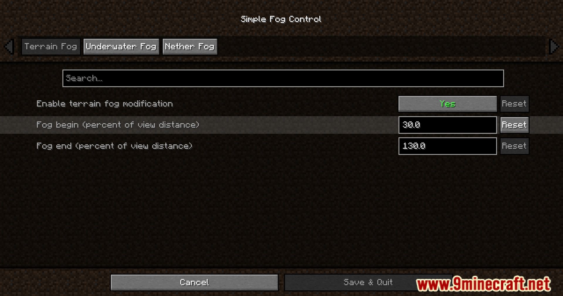 image 4 for Simple Fog Control Mod (1.20.5) - очистка тумана, настройка тумана в Minecraft.