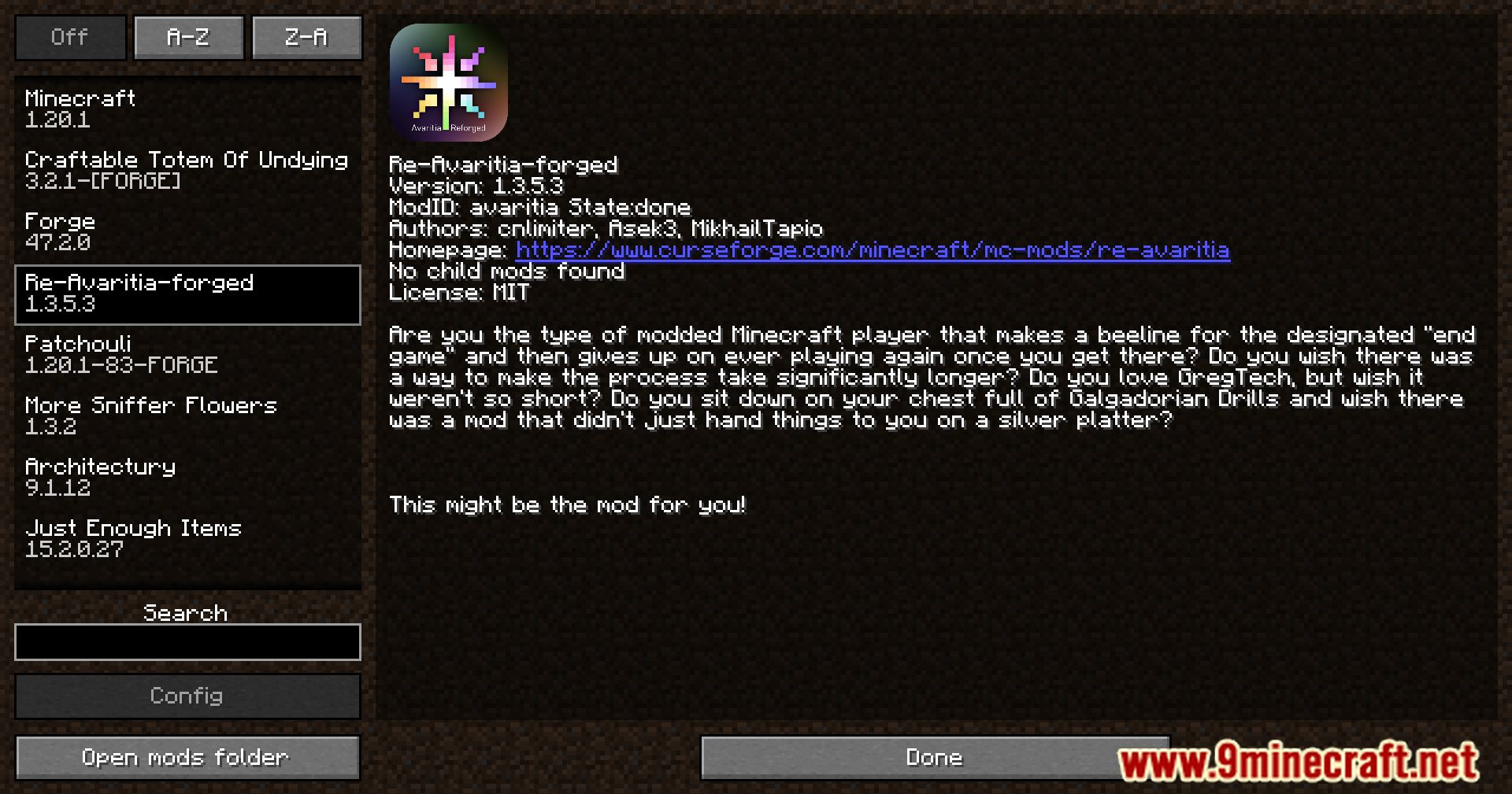 image 1 for Re Avaritia Mod (1.20.4) - Восхождение к божественности в Minecraft