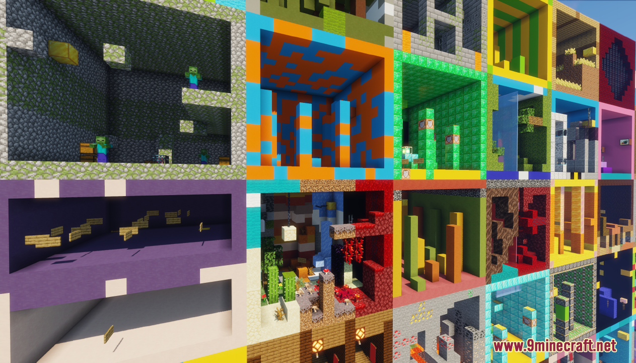 description_6 Maps Shuffle Parkour 2 (1.20.4, 1.19.4) - as far as possible