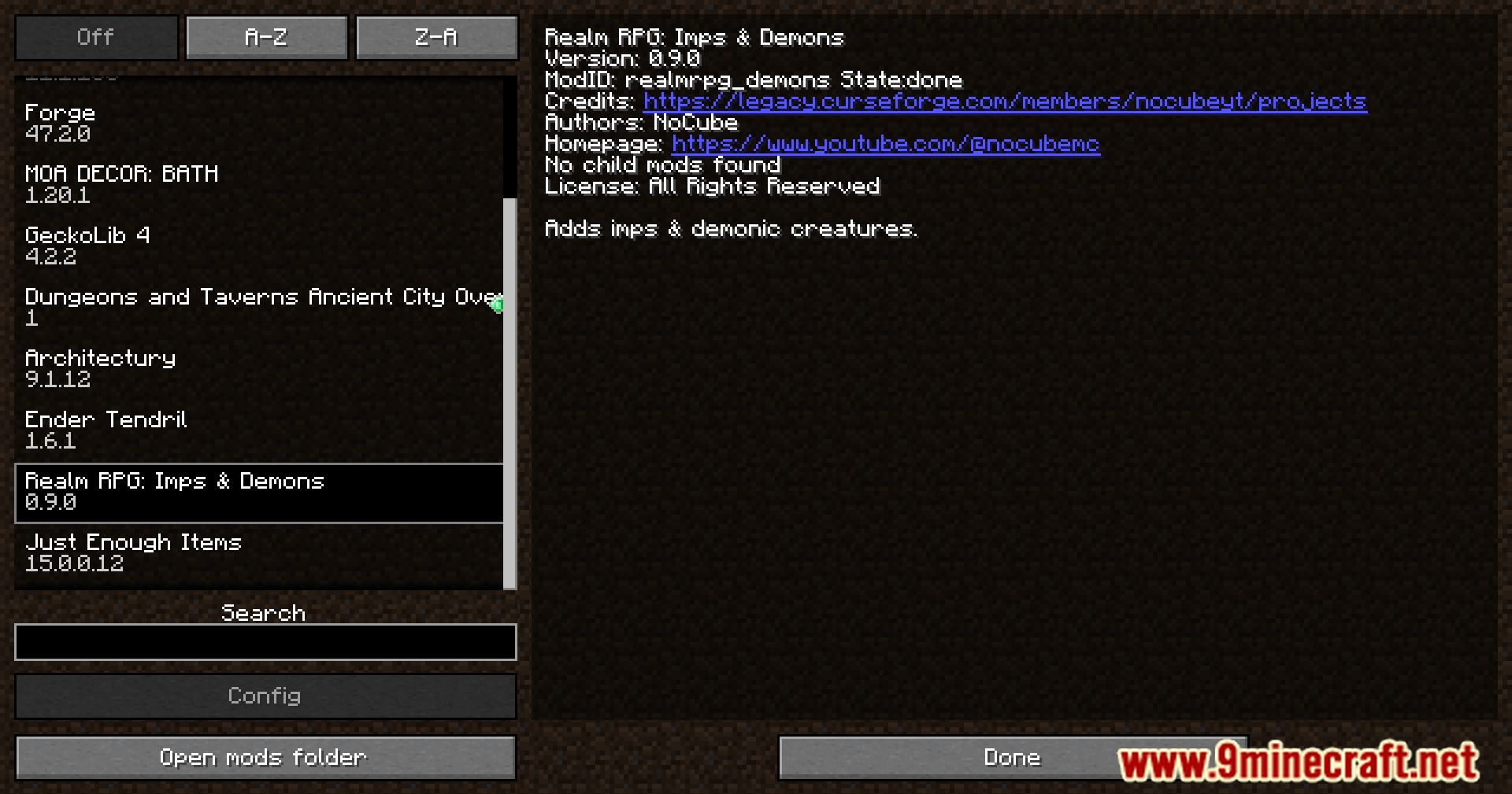 description_0 Realm RPG Imps & Demons Mod 1.20.1 - Desentrañar los secretos de los reinos oscuros