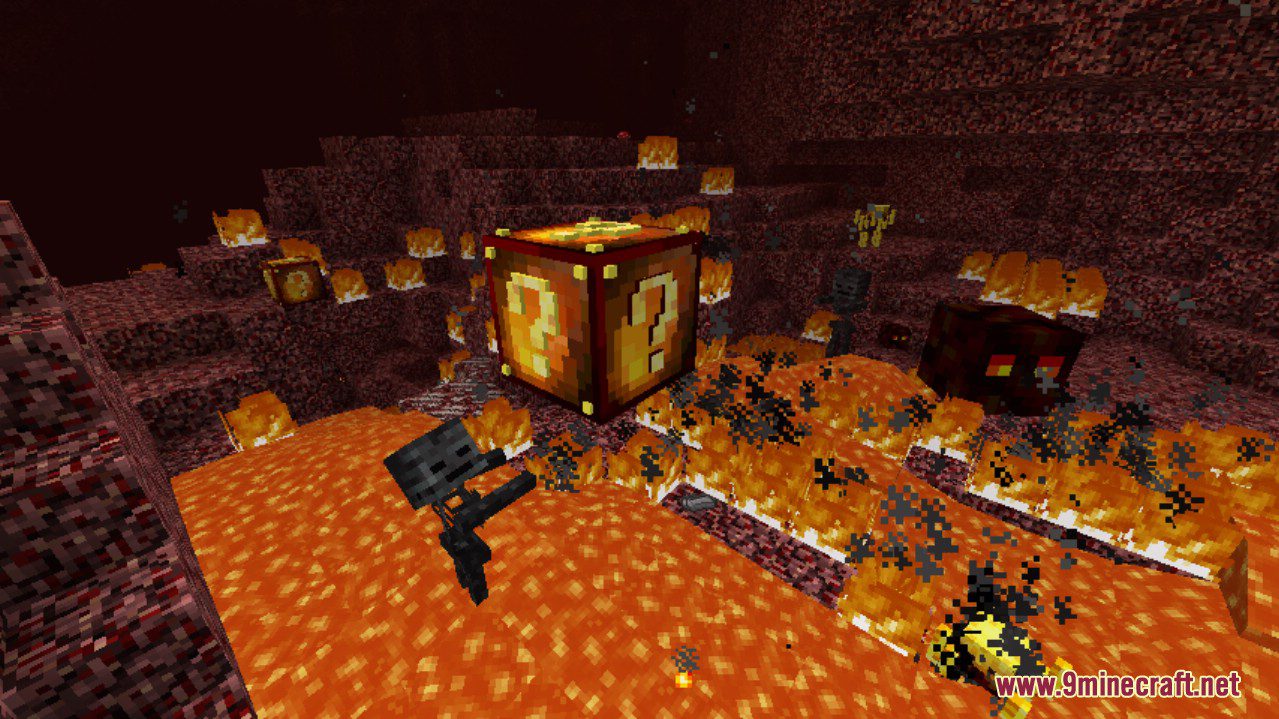 description_5 Fire Lucky Block Mod (1.19) - новый горячий предмет из Недр