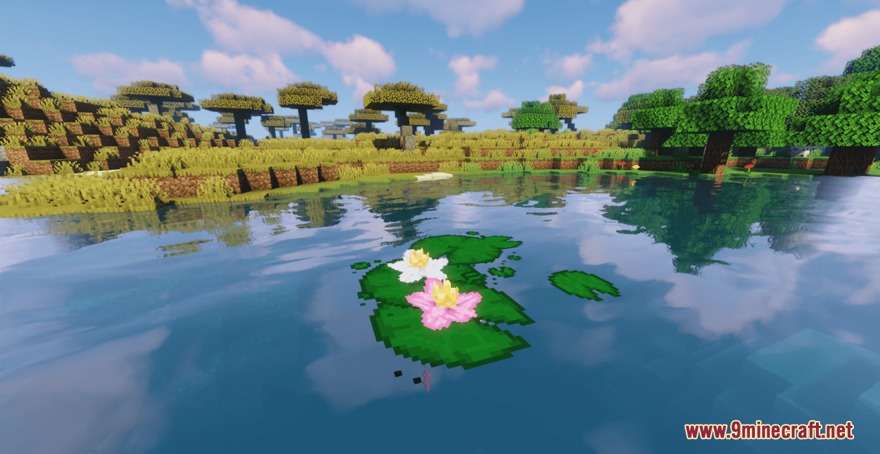 description_10 Lotus flower resource pack (1.19.4, 1.19.2, 1.19) - Пакет текстур