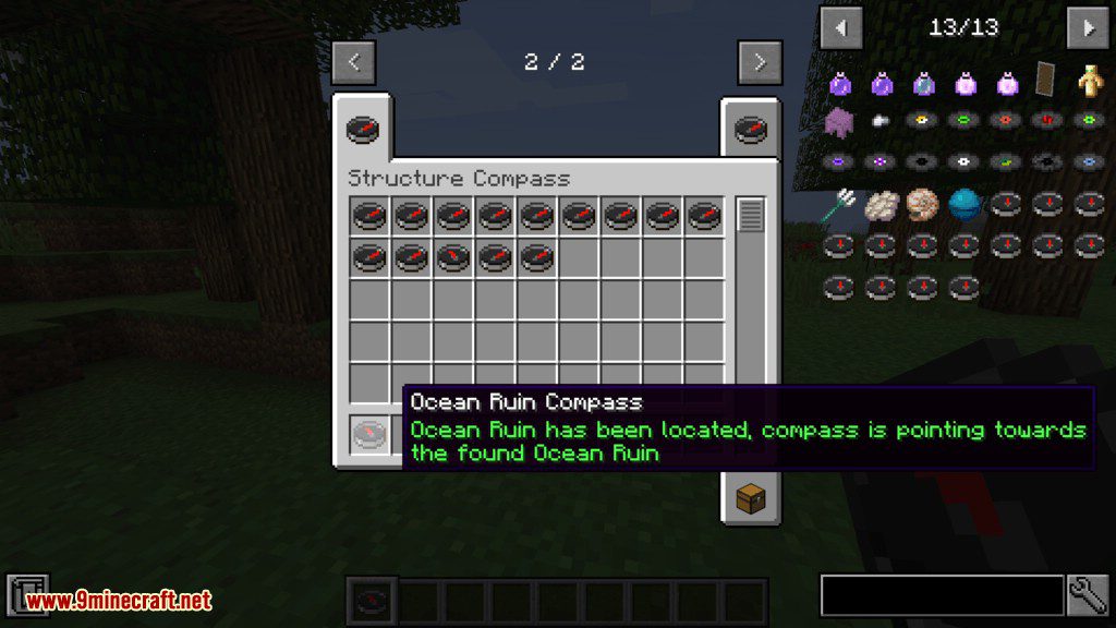 description_9 Structure Compass Mod (1.20.4) - makes it easier to determine the location of buildings
