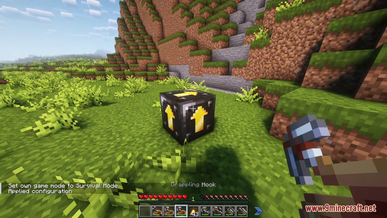 image 15 for Grappling Hook Restitched Mod (1.20.4) - избегайте больших конструкций