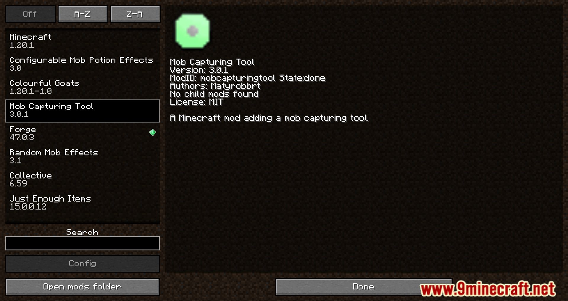 description_0 Mob Capturing Tool Mod (1.20.1) - Capture mobs