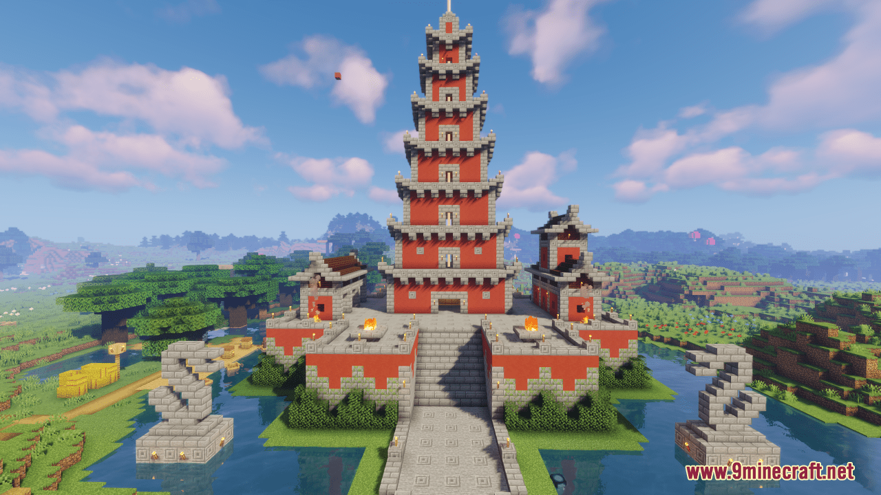 description_8 Mapa del Templo de Asia (1.20.4, 1.19.4) - Aldeas asiáticas medievales