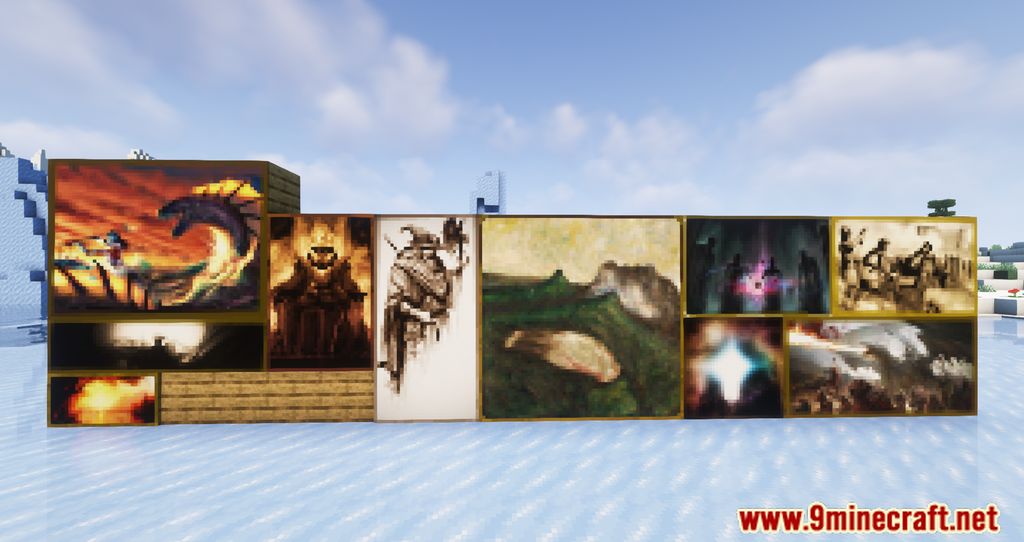 description_9 Medieval Paintings Mod 1.20.1 - Украсьте свои средневековые замки
