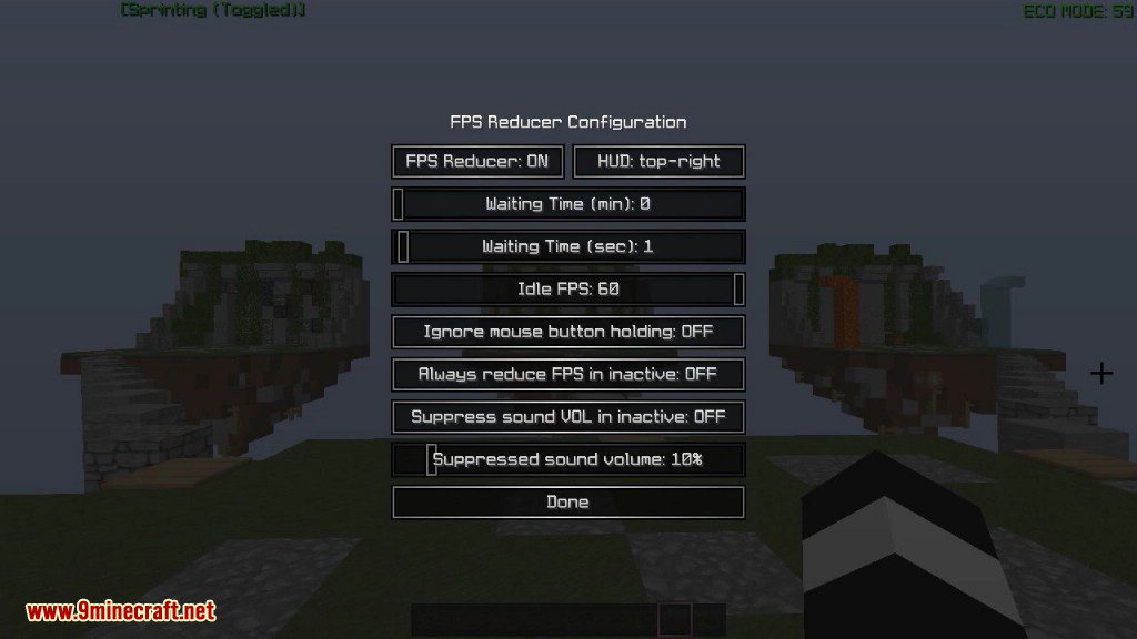 description_2 Mod FPS Reducer (1.20.4) - reduces unnecessary load on the GPU and CPU