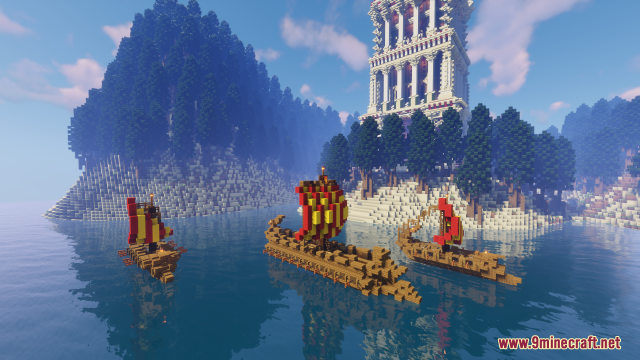 description_1 Roman Lighthouses Map (1.20.4, 1.19.4) - Creating an Epic Rome