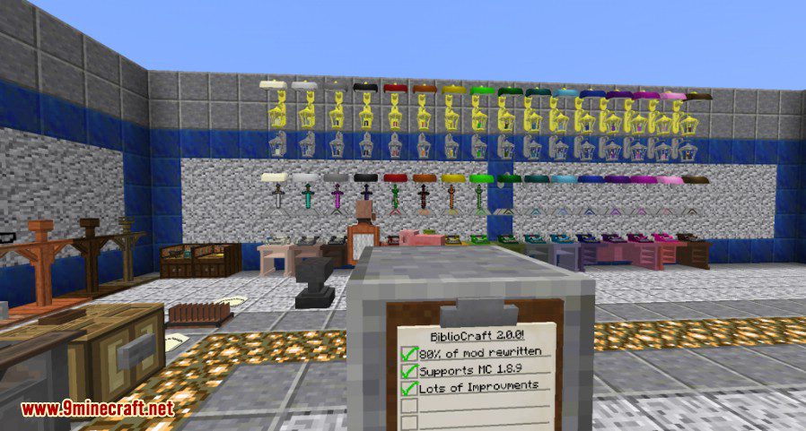 description_0 Мод BiblioCraft (1.12.2) - Подставка для доспехов, книжная полка.