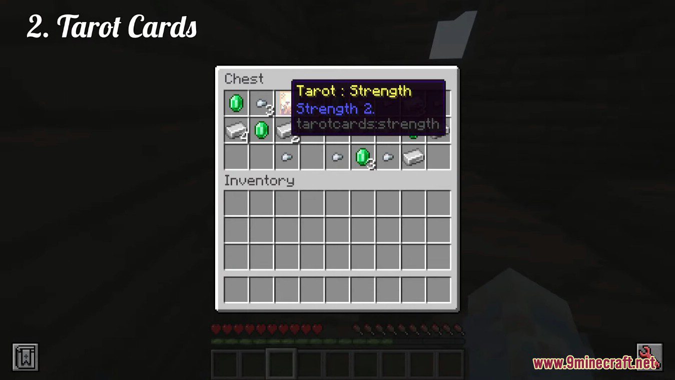 description_3 Tarot Cards Mod (1.20.4) - Cards have abilities