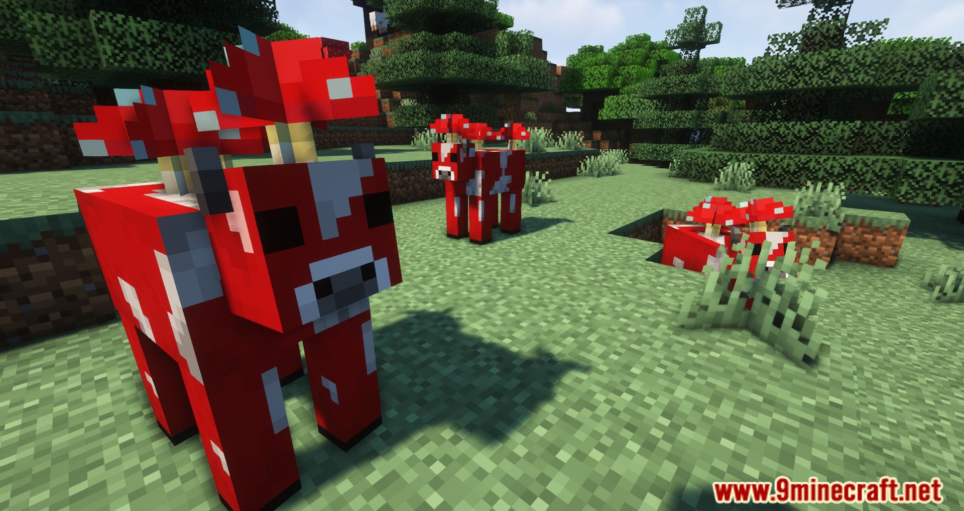 description_7 Mooshroom Spawn Mod 1.20.4 - Mooshrooms Appear In The Wild.