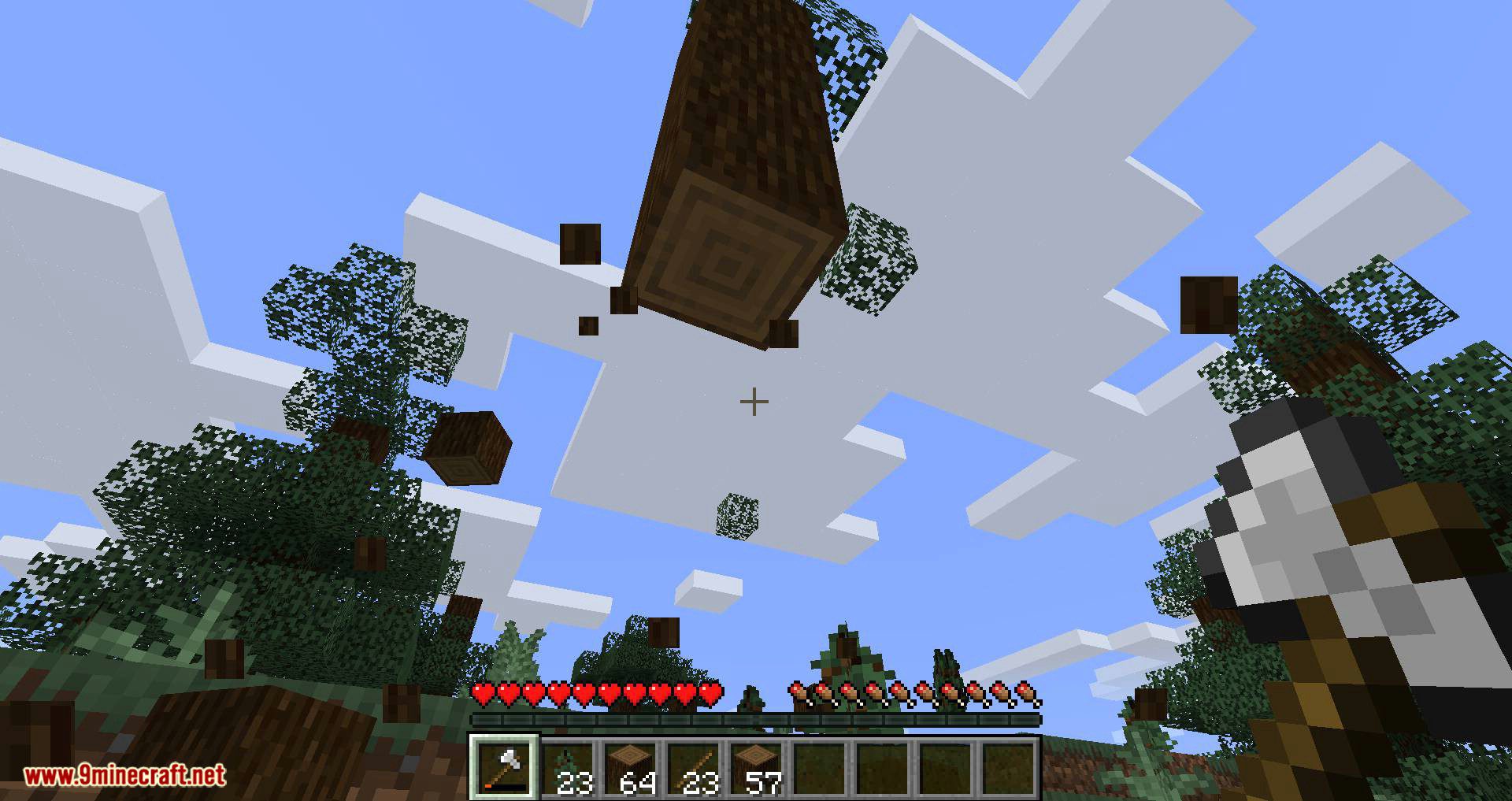 description_9 Tree Harvester Mod - автоматический измельчитель деревьев