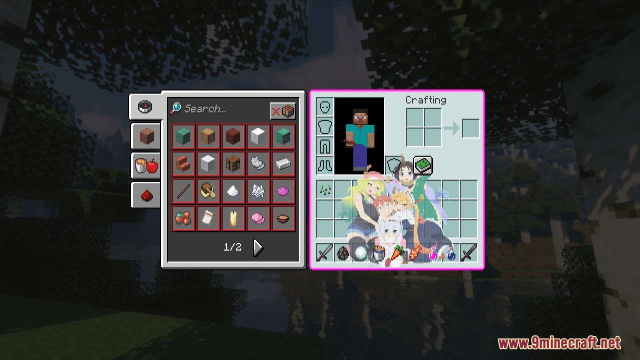 description_9 Kobayashi-sanchi no Maidragon Custom GUI Resource Pack (1.19.4, 1.19.2) - Набор текстур