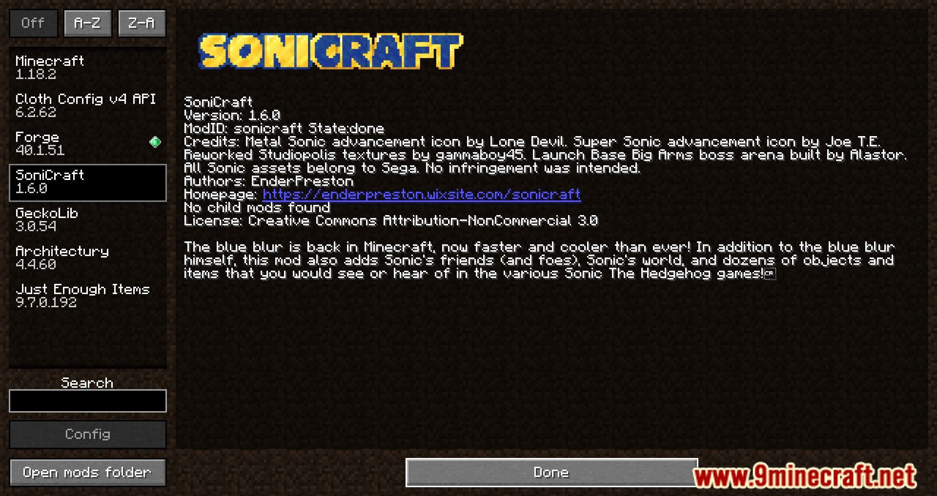 description_0 SoniCraft Mod (1.18.2) - Minecraft Sonic World