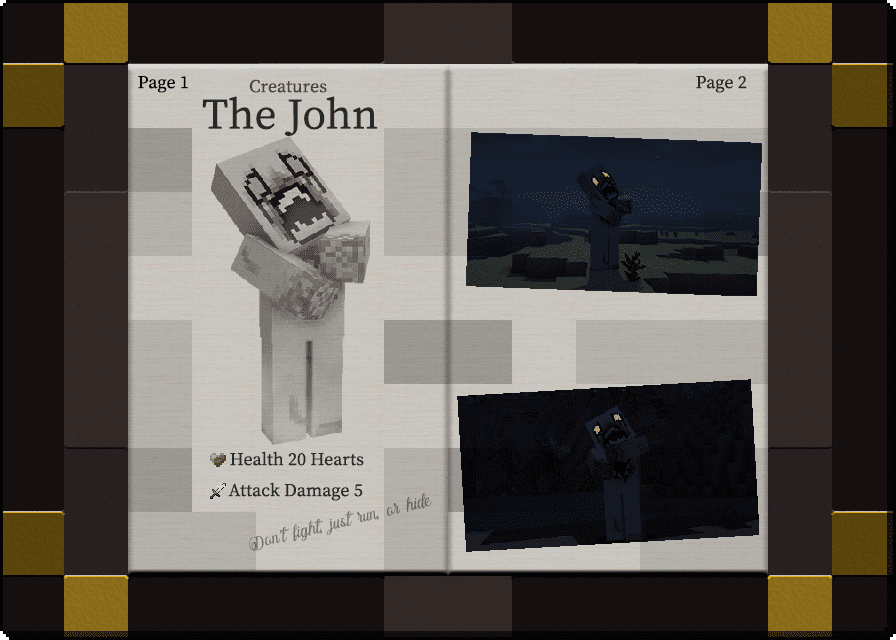 description_0 The John Reborn Mod (1.19.4) - a very scary mob
