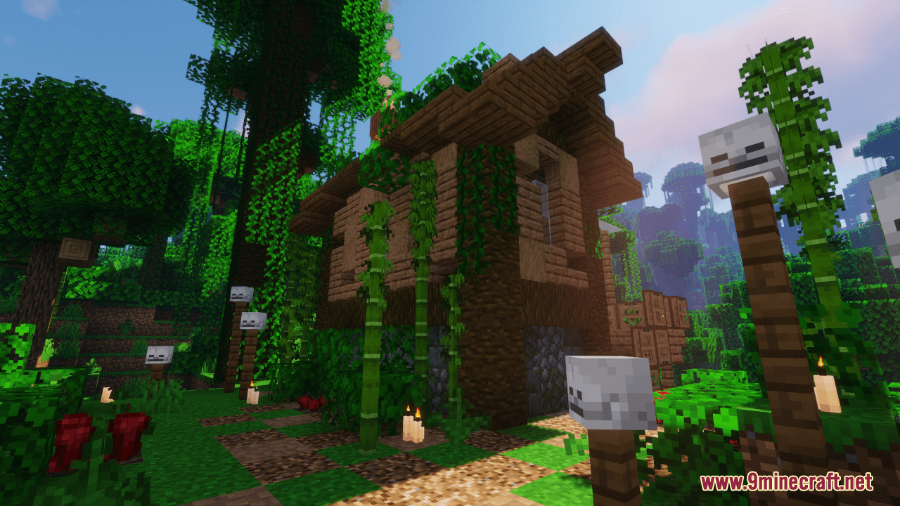 description_6 Mapa Cabaña Tribal En La Selva (1.20.4, 1.19.4) - Sobrevivir En El Desierto