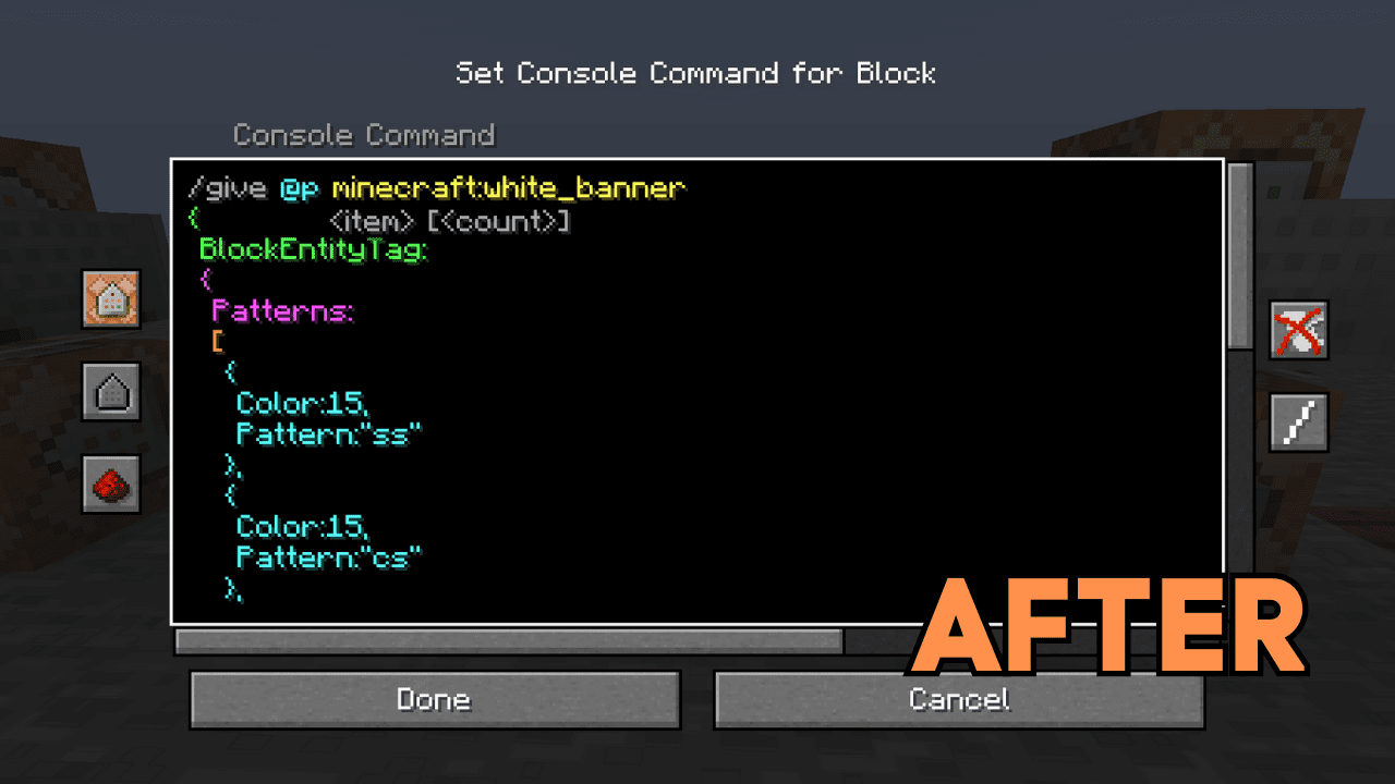 description_1 Better Command Block UI Mod (1.20.4) - новый дизайн пользовательского интерфейса командного блока