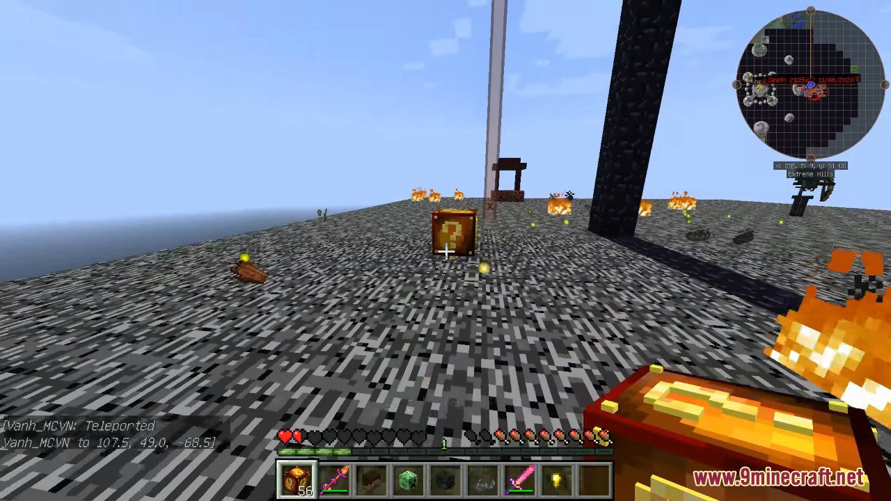 description_3 Fire Lucky Block Mod (1.19) - new hot item from the Core